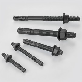 Wensilon 30Pcs 1/2x7 Inch Standard Fasteners for Heavy-Duty Black Wedge Anchors for Cement and Concrete