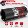 Aiourx 1/2" Drive Impact Socket, 24 mm Deep Socket, Metric,