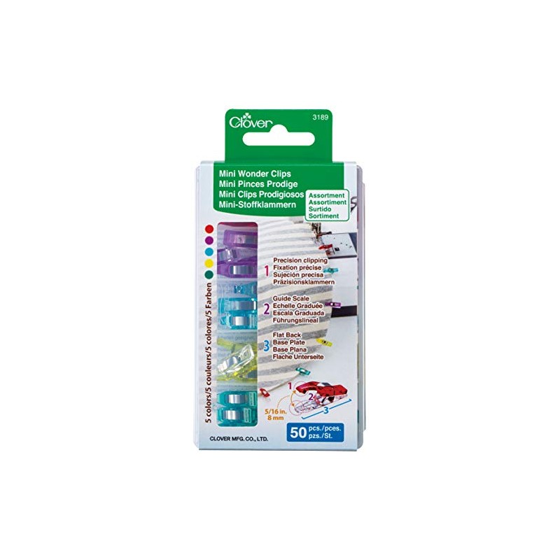 CLOVER Mini Wonder Clips (50 pcs. Assorted Colors)