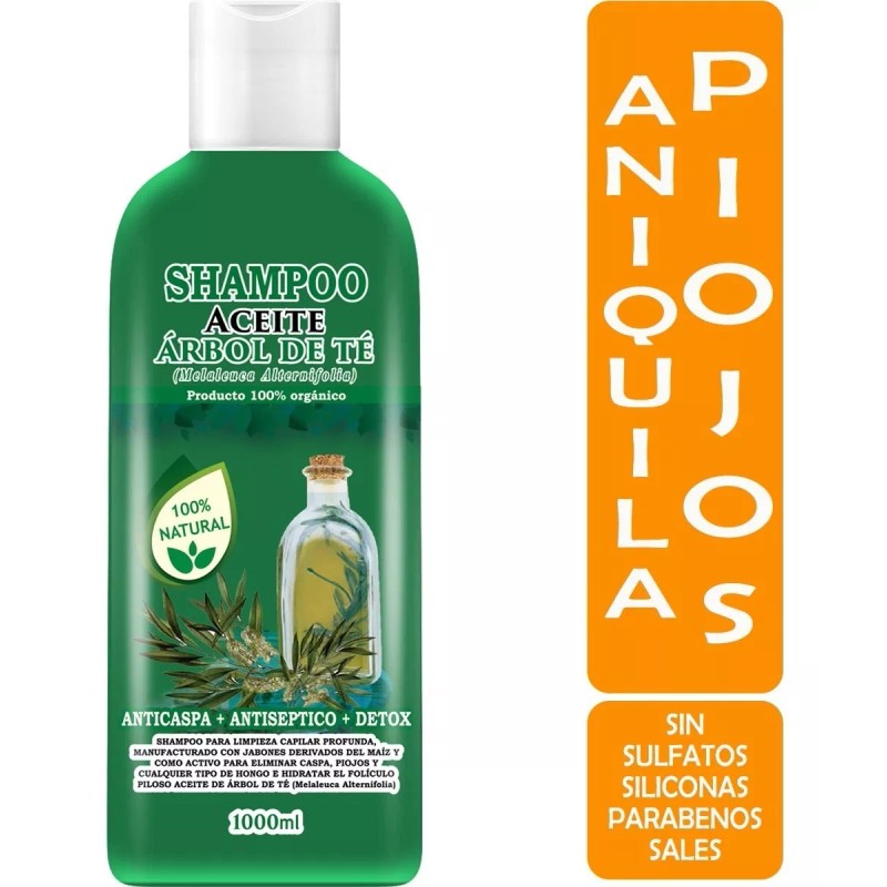 VIVONATURAL Shampoo Aceite Árbol De Te Elimina Piojos 1 L