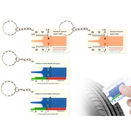 KAPSING Set of 4 Tyre Tread Depth Gauge 0 ~ 20 mm Tread Depth Gauge for Tyres, Depth Gauge, Wheel & Tyre Tools, Tread Depth Gauge, Digital for Tread Gauge, Tyres, Motorcycle Tyres