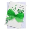 Pack of 10 Green Wedding Invitations with ribbon and envelopes-