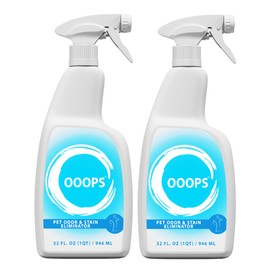 OOOPS Pet Odor & Stain Eliminator | Removes Animal Enzyme Odor | Dismantles Odors on Dogs, Puppy, Cats, Furniture, Carpet (Pack of 2) White