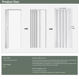 DIYHD 34X80in PVC Accordion Door,Folding Interior Door,White Beech,Includes Mounting Hardware,Handle,Latch