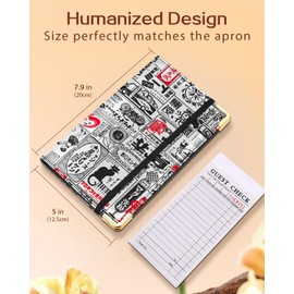 Slohif Server Book for Waitress Cute Serving Books with Zipper Pocket Accessories Leather Server Check Book Restaurant Waiter Server Booklet Organizer Ticket Book Holder Magazine