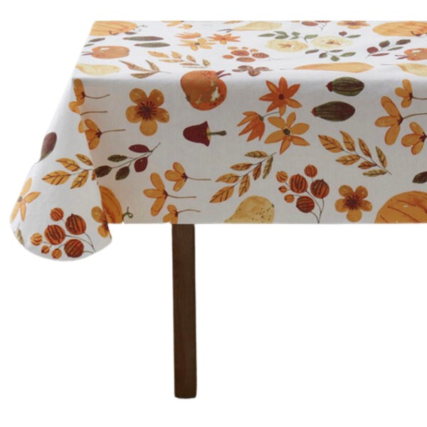 Serafina Home Autumn Thanksgiving Fall Vinyl Flannel Backed Tablecloth -
