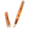 Asvine P20 Piston Fountain Pen Amber Resin, Iridium Medium Nib