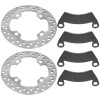 Caltric 2 Front Brake Disc Rotor And Pads for Polaris
