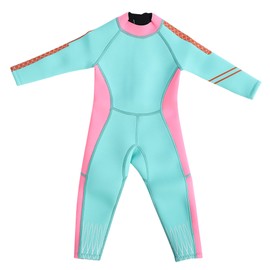 2.5mm Children Diving Wetsuit Kid Swimsuit for Snorkeling Drifting Swimminglight blue pink edge S
