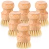Nuenen 6 Packs Bamboo Dish Scrub Brushes Wooden Scrubbers Set