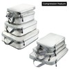 QWORK® Set of 4 Compression Packing Cubes, Travel Storage Bag