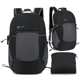 ComfyDegree Ultralight Foldable Hiking Backpack | 30L Folding, Packable, Waterproof, Lightweight, Travel Rucksack |Men & Women Large Bag for Work, Gym, Outdoor Camping, Walking, Cycling, Sport (Black)