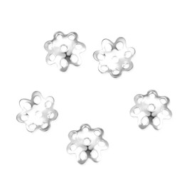 Adabele 100 piezas de abalorio redondas de plata de ley 925 de 6 mm, 8 mm, 10 mm, para bisutería SS118, Plateado, 8mm, 100