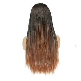 InJuting Hair Headband Box Braids Wig for Women Long Braided Synthetic Wig Stylish and Versatile Jumbo Box Braided Wig (M1B/30) (M1B/30)