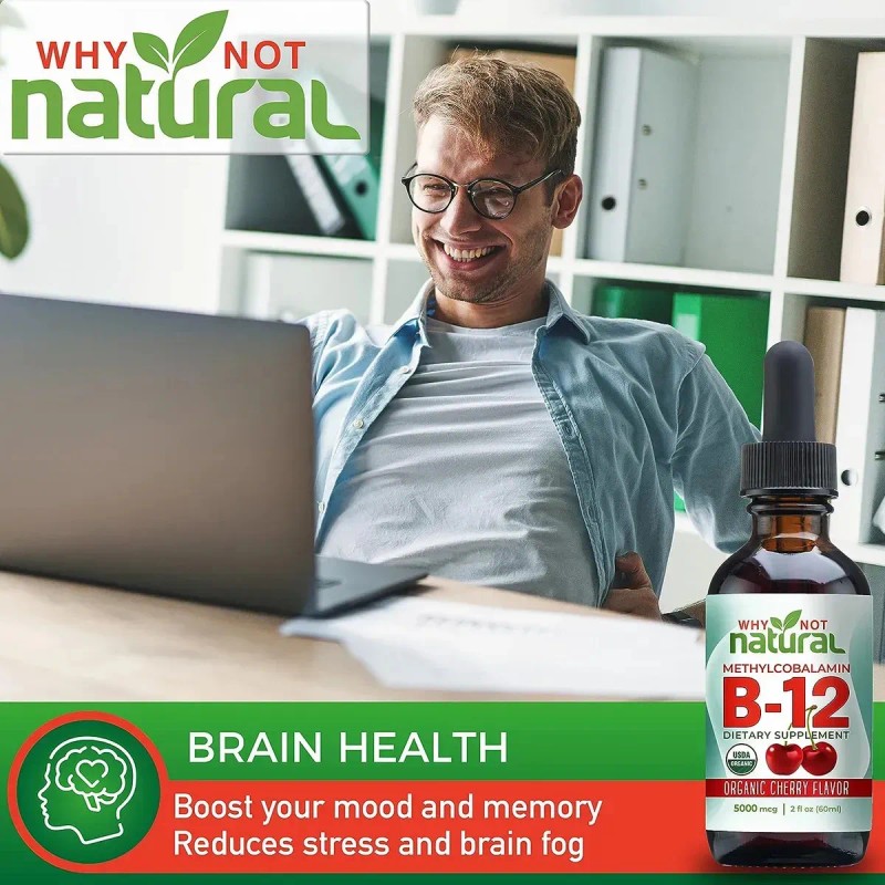 Vitamina B12 Sublingual 5000mcg Why Not Natural Orgánica Cereza