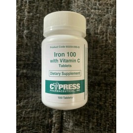 Cypress Iron 100 -Vitamin C Tablets 100ct   iron,carbonyl/