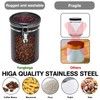 Yangbaga 3x63OZ Sugar Coffee Canisters with Shelf, 304 Stainless Steel