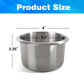 GSE Games & Sports Expert Stainless Steel Cup Holder, Drop-in Cup Holder for Casino Poker Tables, Work Desks, Boats, RVs, Cars & Trucks (Jumbo Size, 10-Pack)