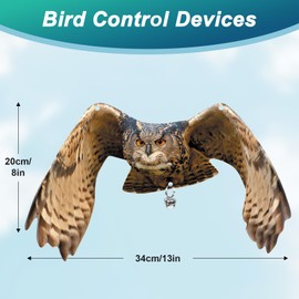 Vicsiyi Owls to Keep Birds Away: 2 Pack Fake Owls with Reflective Tape for Garden Patio Tree, Bird Scare Reflective Hanging Decoration to Keep Birds Pigeon from Windows Tree Garden