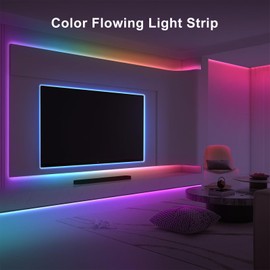 Tatazone 32.8ft RGBWW+IC WiFi Smart Flowing Led Strip Light, RGB Chasing Effect+Tunable White 3000K-6500K Led Lights Work with Alexa and Google, Color Changing, Music Sync for Bedroom