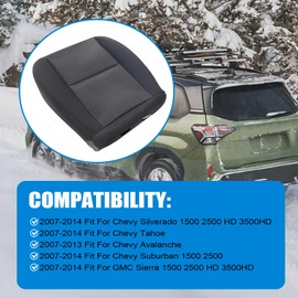 Priprilod Driver and Passenger Replacement Microfiber Leather Seat Cover and Foam Cushion Fit for Chevy Avalanche Silverado Suburban Tahoe GMC Sierra Yukon 2007 2008 2009 2010 2012 2013 2014