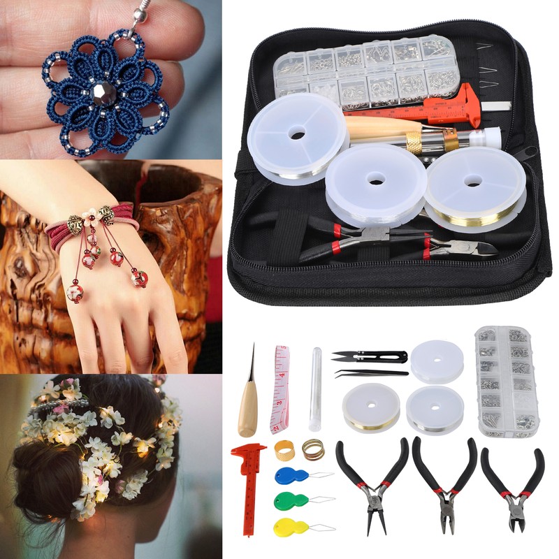 Jewelry Making Tools Pliers Earring Hook Ribbon Buckle Measuring Ruler
