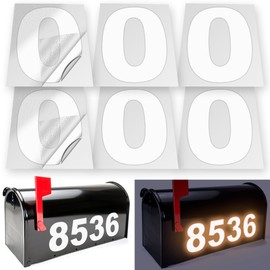 iSYFIX Reflective Vinyl Number 0 (Zero) Stickers - 6 Pack 4 inch Self Adhesive - Premium Decal Die Cut & Pre-Spaced for Mailbox, Signs, Door, Cars, Trucks, Home, Business, Address Number, In & Outdoor
