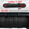 XPV 3/8" 82ft Synthetic Winch Rope with Soft Shackle Dyneema