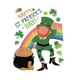 St. Patrick's Day Reusable Window Cling, Pot of Gold at The End of The Rainbow with a Leprechaun and Happy St. Patrick's Day (11 Clings, 1 Sheet)