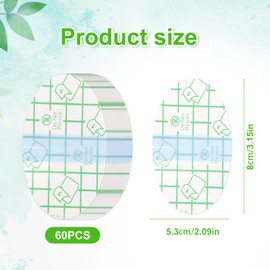 60pcs Waterproof Ear Stickers, Oval Cotton Waterproof Ear Water Protectors Ear Patches ear covers for swimming shower Water Protection Supplies Suitable for Children