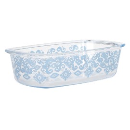 Spice by Tia Mowry Spice Cloves 1.6 QT Loaf Pan Oven, Dishwasher, and Microwave Safe Borosilicate Glass Bakeware