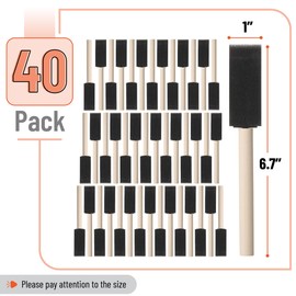 Bates- Foam Paint Brushes, 1", 40 Pack, Sponge Brushes for Painting, Sponge Paint Brush, Foam Brushes for Painting, Foam Brushes for Staining, Foam Brush, Foam Brushes for Mod Podge Brushes