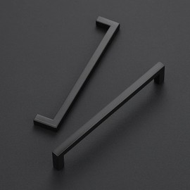 Ravinte 5 Pack Solid 6-1/4 Inch Center to Center Slim Square Bar Drawer Handles Kitchen Cabinet Handles Black Drawer Pulls Kitchen Cabinet Hardware Kitchen Handles Matte Black Cabinet Pulls