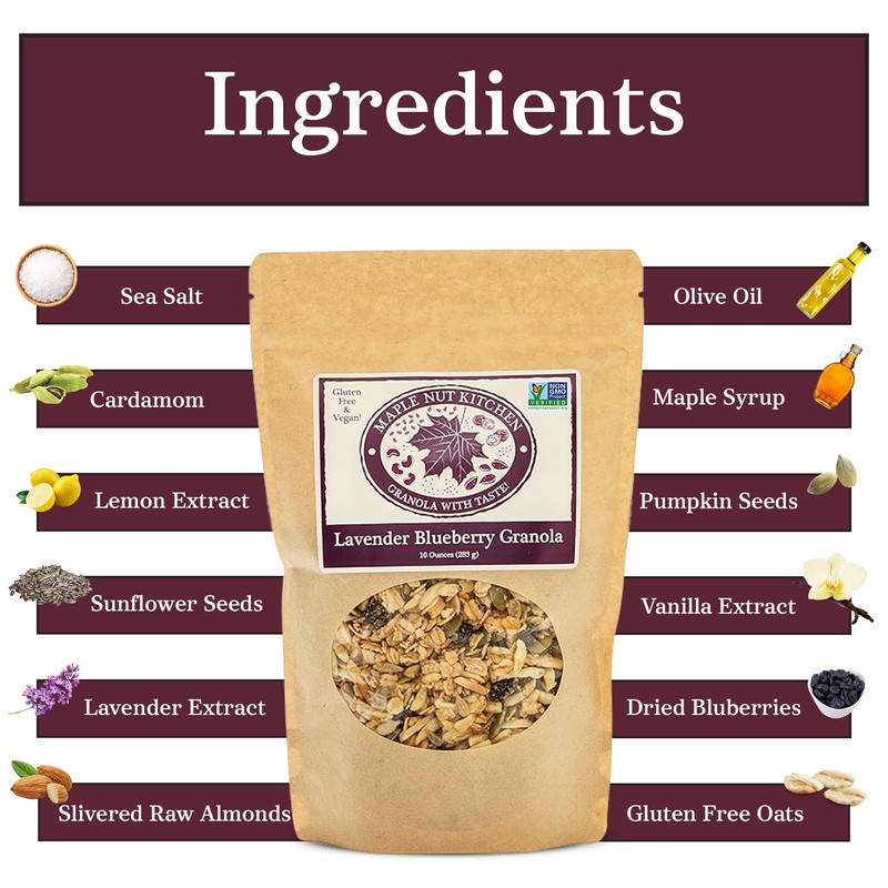 Maple Nut Kitchen Lavender Blueberry Granola – 3 Pack |