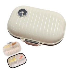 Yotsuba Travel Pill Organiser, 7 Compartments Weekly Pill Organiser, Daily Pill Box to Hold Vitamins, Fashionable Seashell Design with 7-Day Scale Reminder