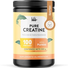 LIFE 360 Creatina para MUJER, Creatina Monohidratada de Alta Pureza en Polvo 5 g por porcin 100 Servicios  Pre Workout y Post Workout  Sin Cafena...  