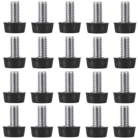 EZALOR M8 Thread Adjustable Furniture Levelers Screw in Threaded 20 Pcs, Galvanized Steel Screw Foot Levelers Screw On Furniture Glide Leveling for Table, Chair, Furniture Legs
