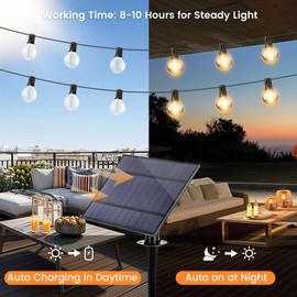 OHLUX 30FT Solar Globe String Lights Outdoor,Waterproof Solar G40 Patio Lights With Remote, 17 Shatterproof LED Filament Bulbs, 2200K Soft White,Dimmable Outside Edison Hanging Light for Backyard Deck