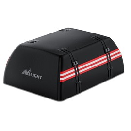 Nilight Car Roof Bag 21 Cubic Feet Waterproof Rooftop Cargo Carrier,Suitable for All Vehicle with/Without Rack - Waterproof Zip,Reflective Strip,Anti-Tear 840D PVC, with Anti-Slip Mat