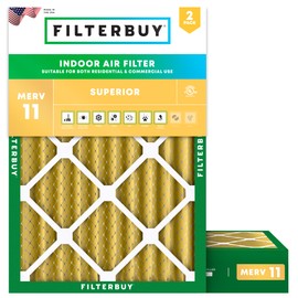Filterbuy 20x24x4 Air Filter MERV 11 Allergen Defense (2-Pack), Pleated HVAC AC Furnace Air Filters Replacement (Actual Size: 19.38 x 23.38 x 3.63 Inches)