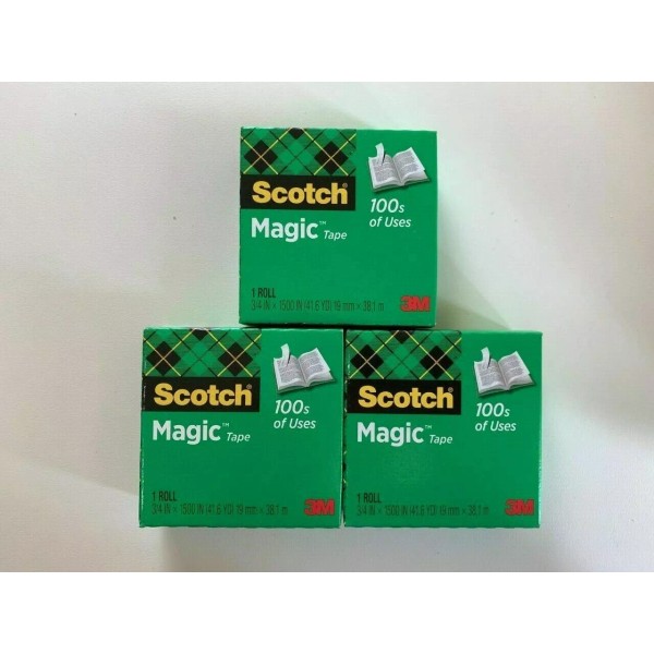 Scotch Magic Tape Refill 3 Rolls, 3/4" x 1500" per