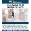 Whirlpool W11197766 Microwave Door Interlock Switch Assembly