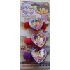Dora Hair Ponies (3) Large Hearts Pony Tail Holders