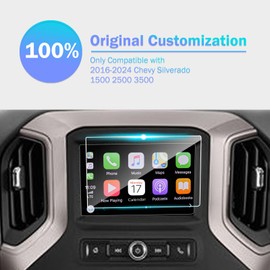 PZSWUXIE for 2016-2023 2024 Chevy Silverado 1500 2500 3500 WT Custom LS 7 Inch Tempered Glass Screen Protector 9H Hardness Accessories LCD Touchscreen(Not for 4.2 Inch or 8 Inch or 13.4 Inch)