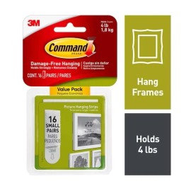 Command Picture Hanging Strips 16 Small Pairs for up to 8 x 10