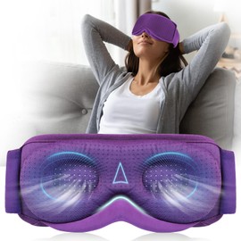 3D Breathable Sleep Mask for Side Sleepers, Double-Sided Lightweight Eye Cover for Men & Women, Soft Light Blocking Sleeping Mask for Travel, Night Work, Naps, and Office Use(Violet)