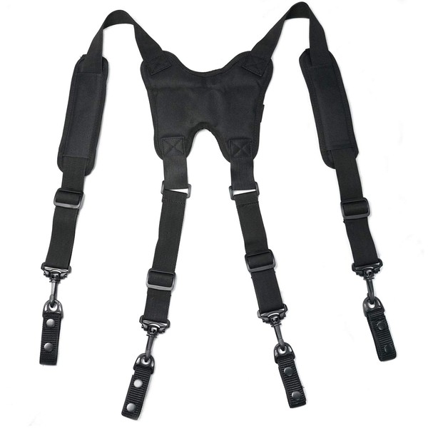 MELOTOUGH Tactical Harness Tactical Suspenders 1.5 inch Police Suspenders for Duty Belt (Black)
