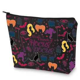WZMPA Sanderson Sister Cosmetic Bag Winifred & Sarah & Mary Witch Fans Gifts It's All Just A Bunch of Hocus Zipper Bag Sanderson Sister Merchandise (It's Hocus Pocus)