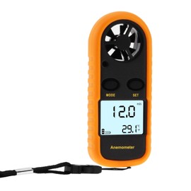 Smgda Handheld Anemometer, Digital Wind Speed Meter, Mini LCD Display Anemometer with Protective Shell for Kite Flying/Meteorology/Fishing with Air Velocity MAX/MIN/AVG, Wind Temperature Test