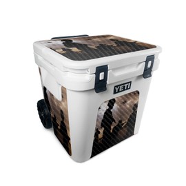 MightySkins Carbon Fiber Skin Compatible With Yeti Roadie 48 Wheeled Cooler - Mission Accomplished | Protective, Durable Textured Carbon Fiber Finish | Easy to Apply and Change Style | Made in The USA